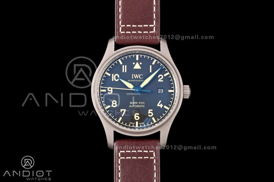 Mark XVIII Titanium MZF 1:1 Best Edition Black Dial on Brown Leather Strap A2892