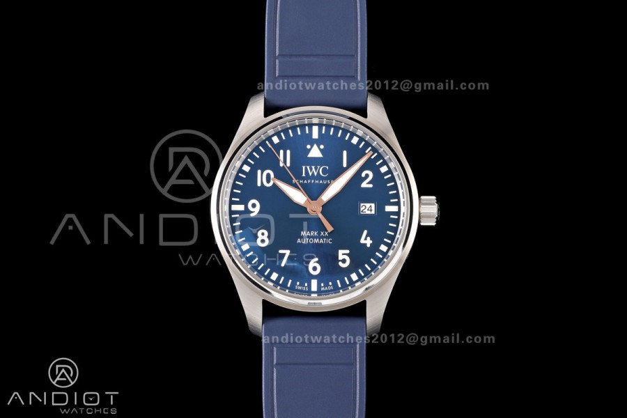 Mark XX MZF 1:1 Best Edition Blue/RG Dial on Blue Leather Strap A2892