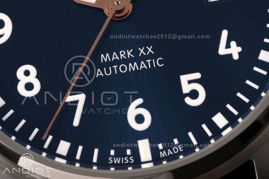 Mark XX MZF 1:1 Best Edition Blue/RG Dial on Blue Leather Strap A2892