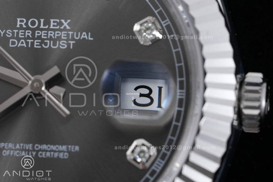 DateJust 41 126334 904L SS VSF 1:1 Best Edition Gray Diamonds Dial on Jubilee Bracelet VS3235v2 V2s (133g)Free Sprung