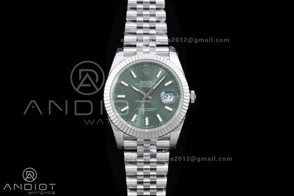 DateJust 41 126334 904L SS VSF 1:1 Best Edition Green Stick Dial on Jubilee Bracelet VS3235v2 V2s (133g)Free Sprung
