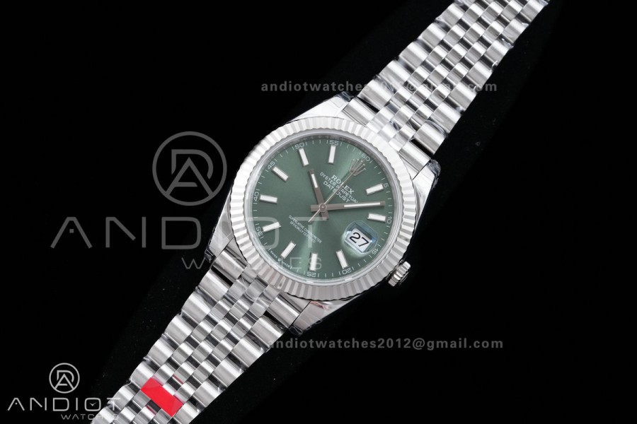 DateJust 41 126334 904L SS VSF 1:1 Best Edition Green Stick Dial on Jubilee Bracelet VS3235v2 V2s (133g)Free Sprung