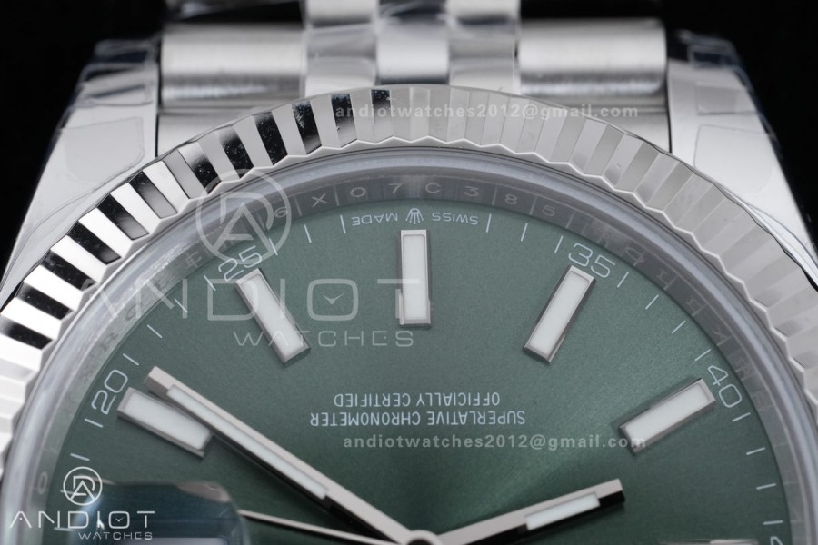 DateJust 41 126334 904L SS VSF 1:1 Best Edition Green Stick Dial on Jubilee Bracelet VS3235v2 V2s (133g)Free Sprung