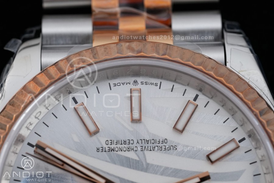 DateJust 36 SS/RG 126231 VSF 1:1 Best Edition 904L Steel Silver Leaves Dial on Jubilee Bracelet VS3235