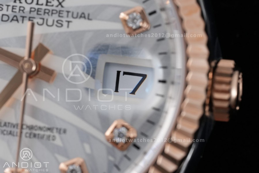 DateJust 36 SS 126231 VSF 1:1 Best Edition 904L SS/RG Silver Leaves Dial on Oyster Bracelet VS3235