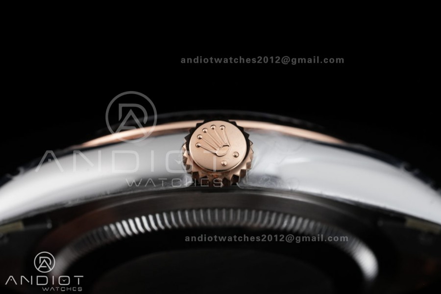 DateJust 36 SS/RG 126231 VSF 1:1 Best Edition 904L Steel Gray Dial Green Roman Marker on Jubilee Bracelet VS3235