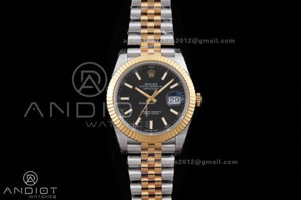 DateJust 41 126333 904L SS/YG VSF 1:1 Best Edition Black Dial on Jubilee Bracelet VS3235