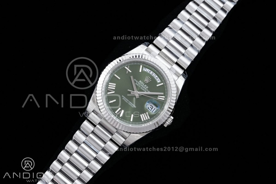 DayDate 40 228239 VSF 1:1 Best Edition Green Roman Dial on President Bracelet VS3255