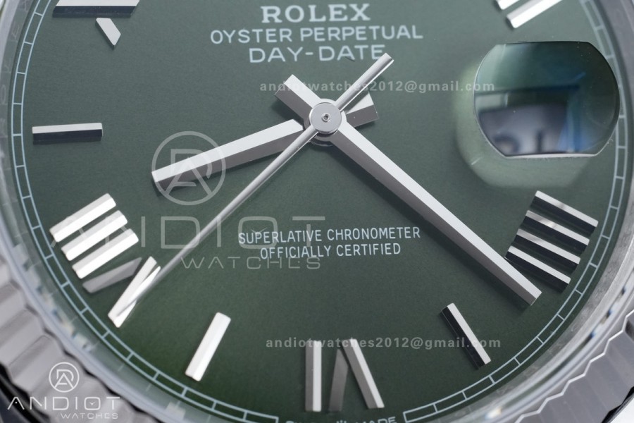 DayDate 40 228239 VSF 1:1 Best Edition Green Roman Dial on President Bracelet VS3255