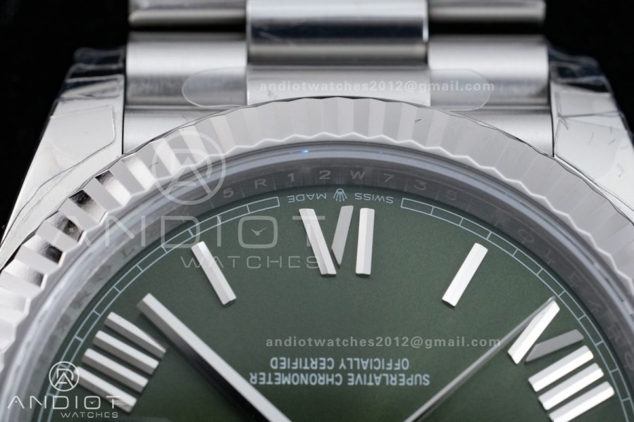 DayDate 40 228239 VSF 1:1 Best Edition Green Roman Dial on President Bracelet VS3255