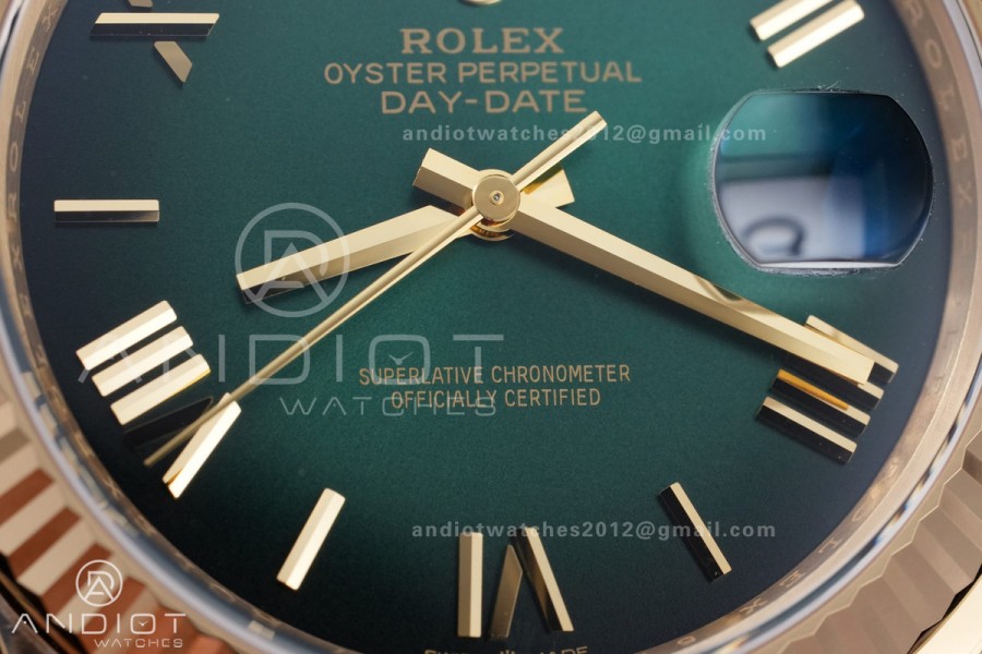 DayDate 40 228238 VSF 1:1 Best Edition Green Ombre Roman Dial on President Bracelet VS3255