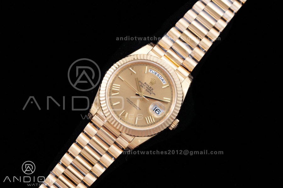 DayDate 40 228238 VSF 1:1 Best Edition YG Roman Dial on President Bracelet VS3255