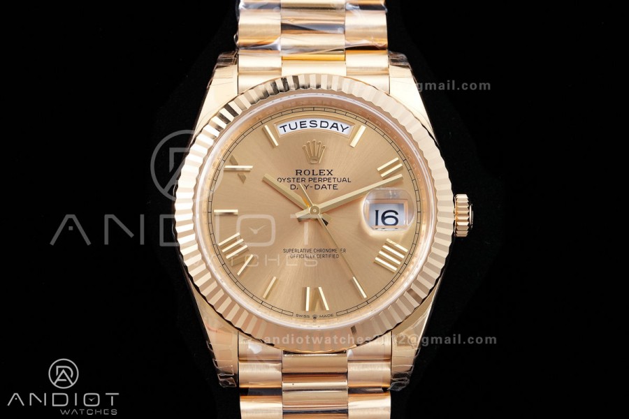 DayDate 40 228238 VSF 1:1 Best Edition YG Roman Dial on President Bracelet VS3255