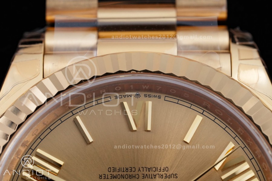 DayDate 40 228238 VSF 1:1 Best Edition YG Roman Dial on President Bracelet VS3255