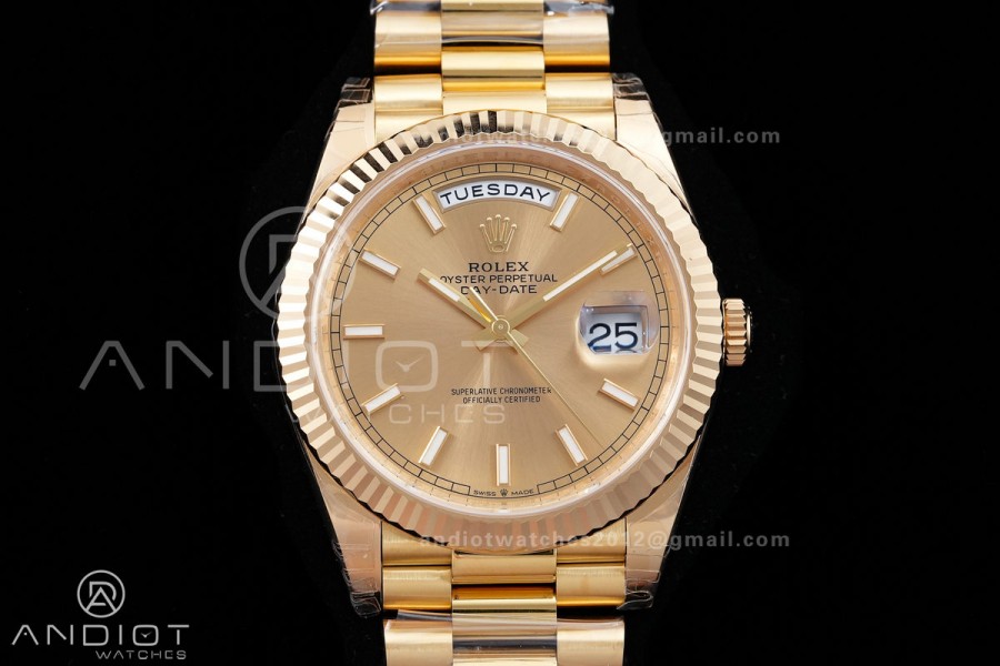 DayDate 40 228238 VSF 1:1 Best Edition YG Dial on President Bracelet VS3255