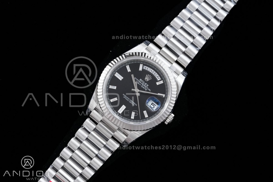 DayDate 40 228239 VSF 1:1 Best Edition Black Dial T Diamond Marker on President Bracelet VS3255