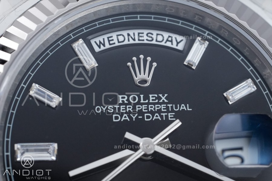 DayDate 40 228239 VSF 1:1 Best Edition Black Dial T Diamond Marker on President Bracelet VS3255