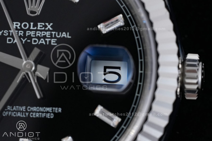 DayDate 40 228239 VSF 1:1 Best Edition Black Dial T Diamond Marker on President Bracelet VS3255