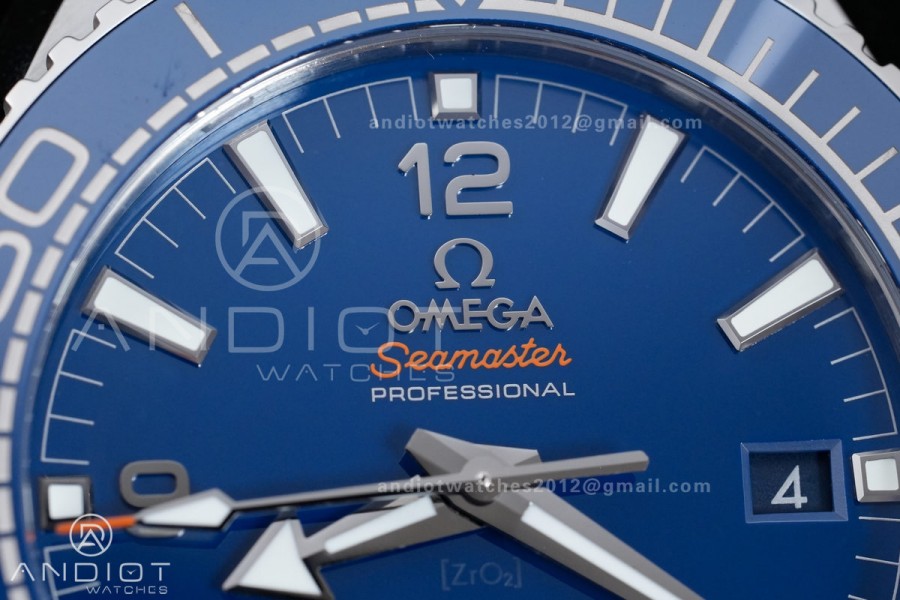 Planet Ocean 43.5mm SS VSF 1:1 Best Edition Blue Ceramic Bezel and Dial on SS Bracelet A8900 Super Clone