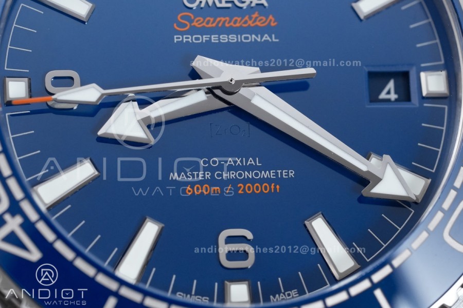 Planet Ocean 43.5mm SS VSF 1:1 Best Edition Blue Ceramic Bezel and Dial on SS Bracelet A8900 Super Clone