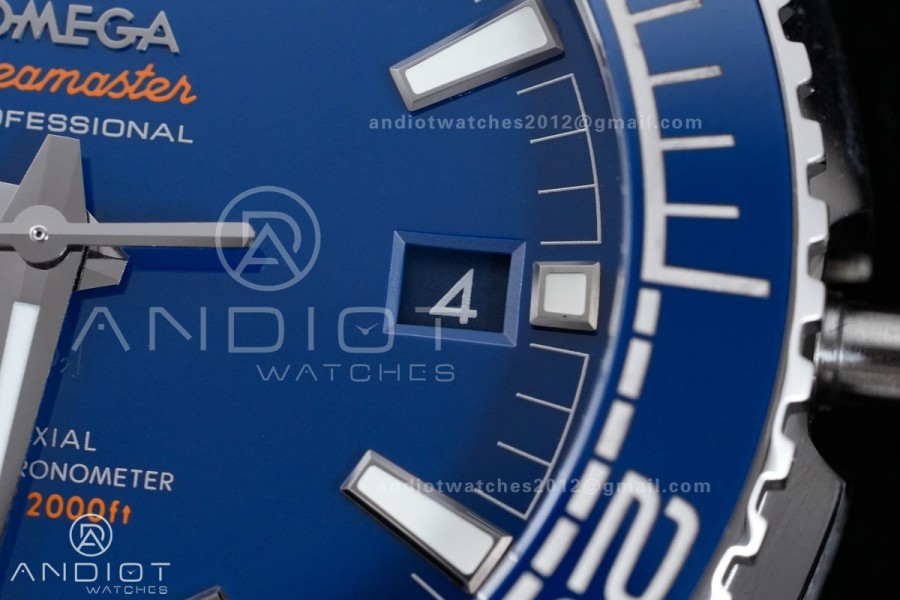 Planet Ocean 43.5mm SS VSF 1:1 Best Edition Blue Ceramic Bezel and Dial on SS Bracelet A8900 Super Clone