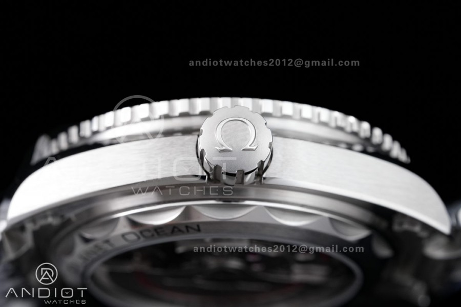 Planet Ocean 43.5mm SS VSF 1:1 Best Edition Black Ceramic Bezel and Dial on SS Bracelet A8900 Super Clone