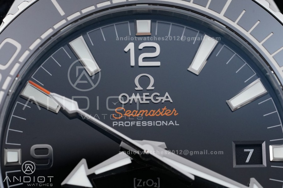 Planet Ocean 43.5mm SS VSF 1:1 Best Edition Black Ceramic Bezel and Dial on SS Bracelet A8900 Super Clone