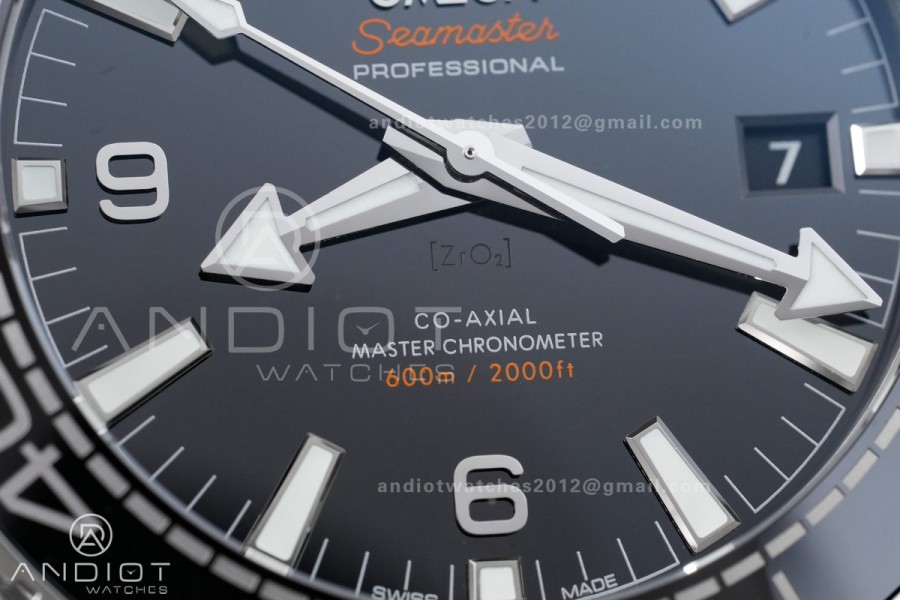 Planet Ocean 43.5mm SS VSF 1:1 Best Edition Black Ceramic Bezel and Dial on SS Bracelet A8900 Super Clone