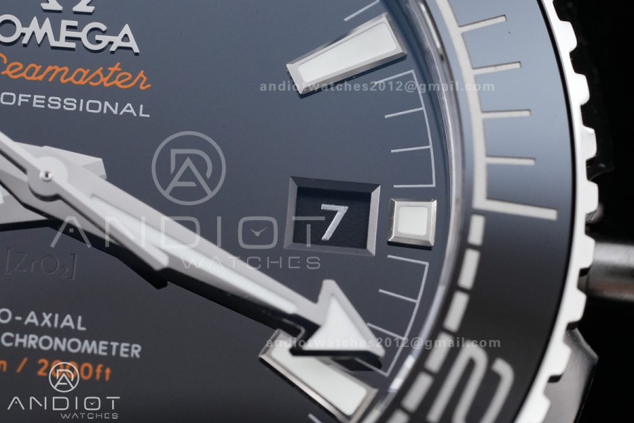Planet Ocean 43.5mm SS VSF 1:1 Best Edition Black Ceramic Bezel and Dial on SS Bracelet A8900 Super Clone