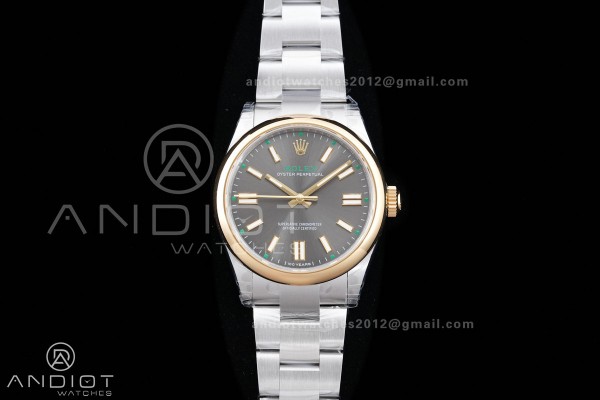 Oyster Perpetual 134303 41mm VSF 1:1 Best Edition 904L Steel 2025 Gray Dial Gold Bezel DD3230