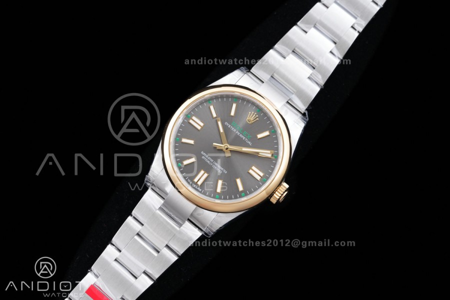 Oyster Perpetual 134303 41mm VSF 1:1 Best Edition 904L Steel 2025 Gray Dial Gold Bezel DD3230