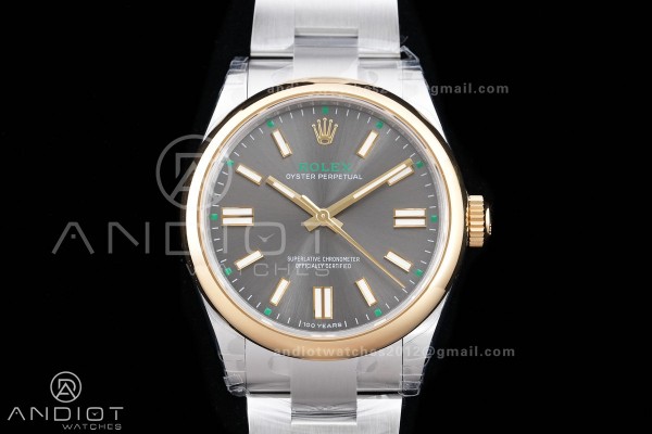 Oyster Perpetual 134303 41mm VSF 1:1 Best Edition 904L Steel 2025 Gray Dial Gold Bezel DD3230