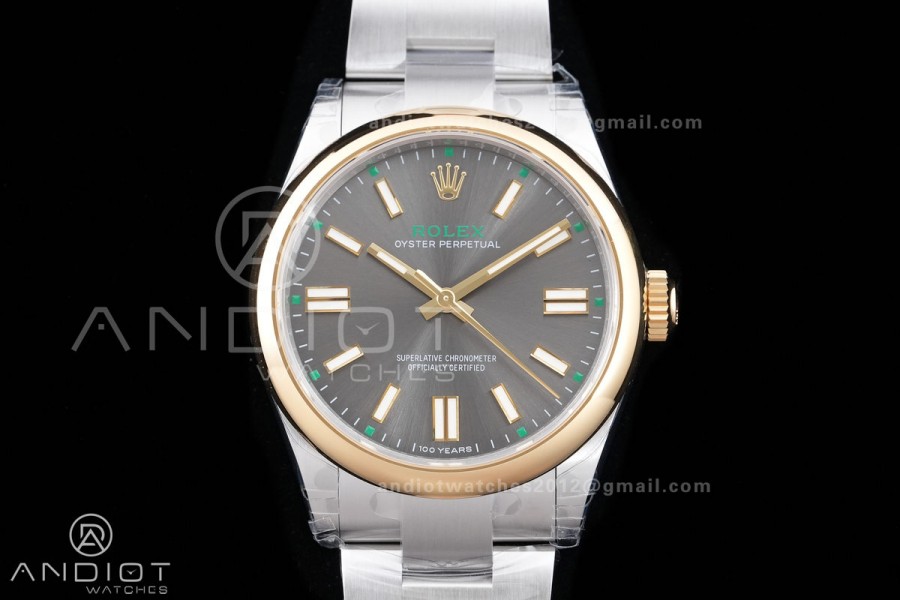 Oyster Perpetual 134303 41mm VSF 1:1 Best Edition 904L Steel 2025 Gray Dial Gold Bezel DD3230