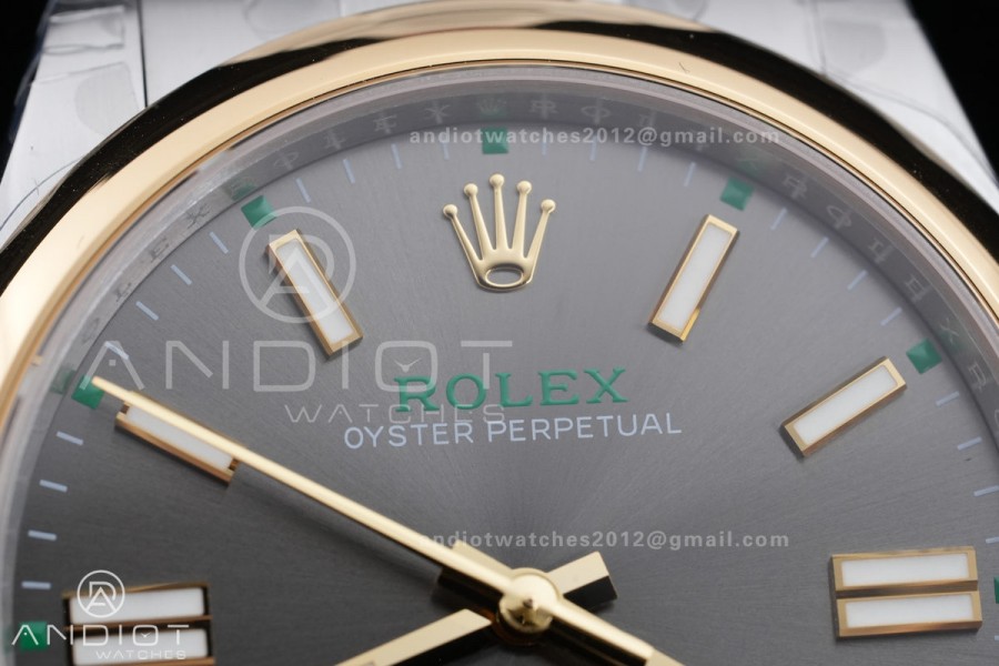 Oyster Perpetual 134303 41mm VSF 1:1 Best Edition 904L Steel 2025 Gray Dial Gold Bezel DD3230
