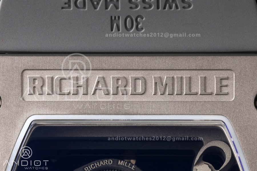 RM055 Gray Ceramic A9F 1:1 Best Edition Gray Inner Bezel on Gray Rubber Strap RMUL2 Free Sprung