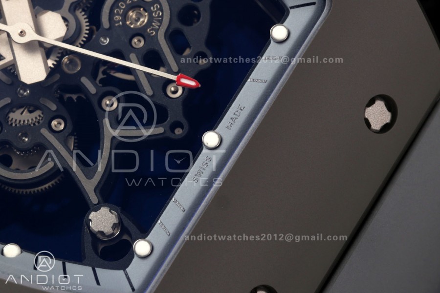 RM055 Gray Ceramic A9F 1:1 Best Edition Gray Inner Bezel on Gray Rubber Strap RMUL2 Free Sprung