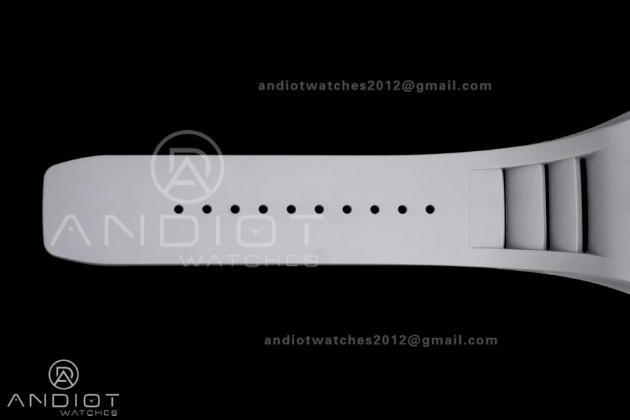 RM055 Black Ceramic A9F 1:1 Best Edition Gray Inner Bezel on Gray Rubber Strap RMUL2 Free Sprung