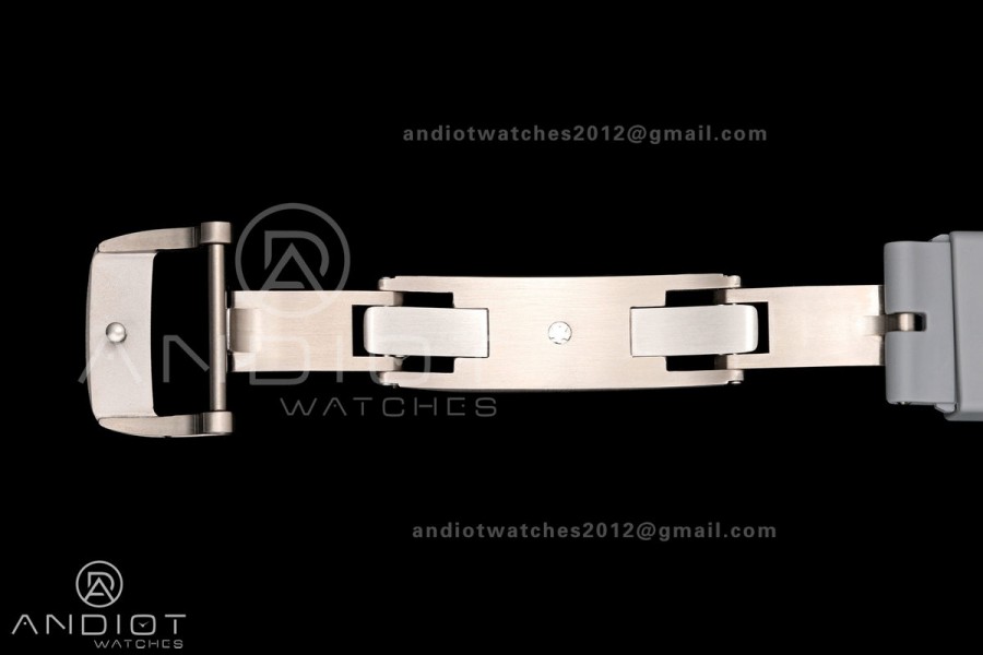 RM055 Black Ceramic A9F 1:1 Best Edition Gray Inner Bezel on Gray Rubber Strap RMUL2 Free Sprung