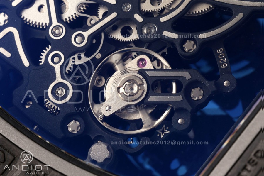 RM055 Black NTPT A9F 1:1 Best Edition White/Black Inner Bezel on White Rubber Strap RMUL2 Free Sprung