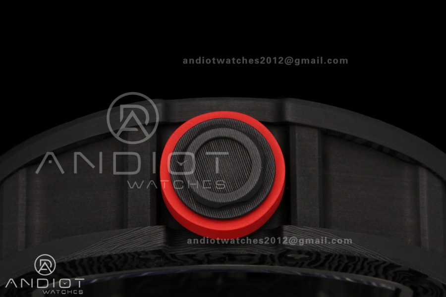 RM055 Black NTPT A9F 1:1 Best Edition White/Red Inner Bezel on White Rubber Strap RMUL2 Free Sprung