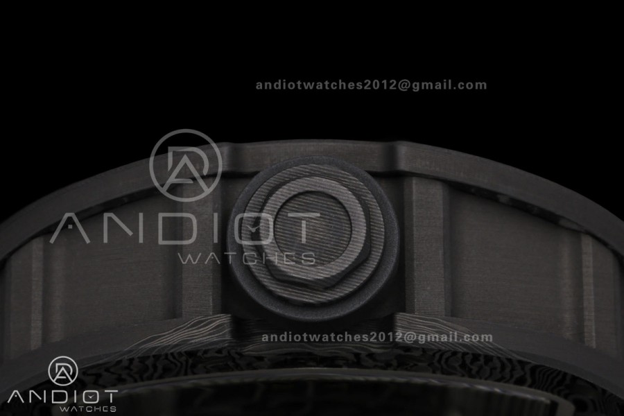 RM055 Black NTPT A9F 1:1 Best Edition RG Inner Bezel on Black Rubber Strap RMUL2 Free Sprung