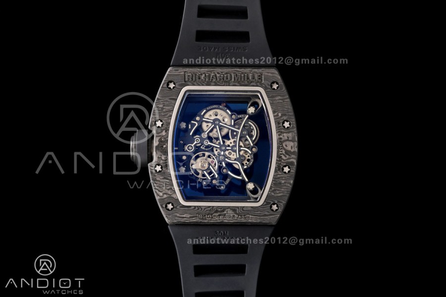 RM055 Black NTPT A9F 1:1 Best Edition RG Inner Bezel on Black Rubber Strap RMUL2 Free Sprung