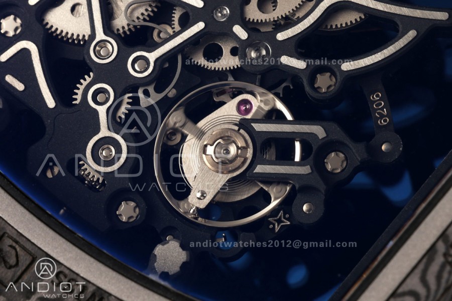 RM055 Black NTPT A9F 1:1 Best Edition RG Inner Bezel on Black Rubber Strap RMUL2 Free Sprung