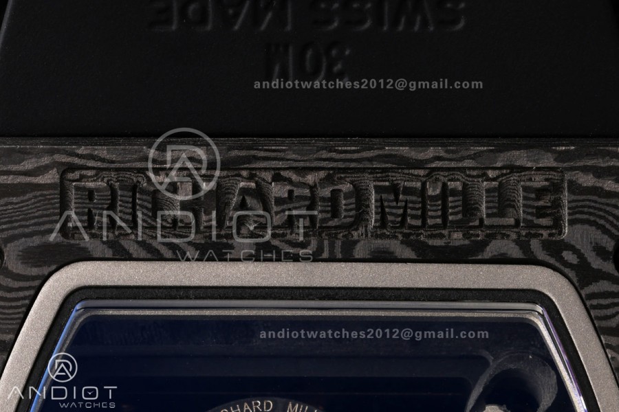 RM055 Black NTPT A9F 1:1 Best Edition RG Inner Bezel on Black Rubber Strap RMUL2 Free Sprung