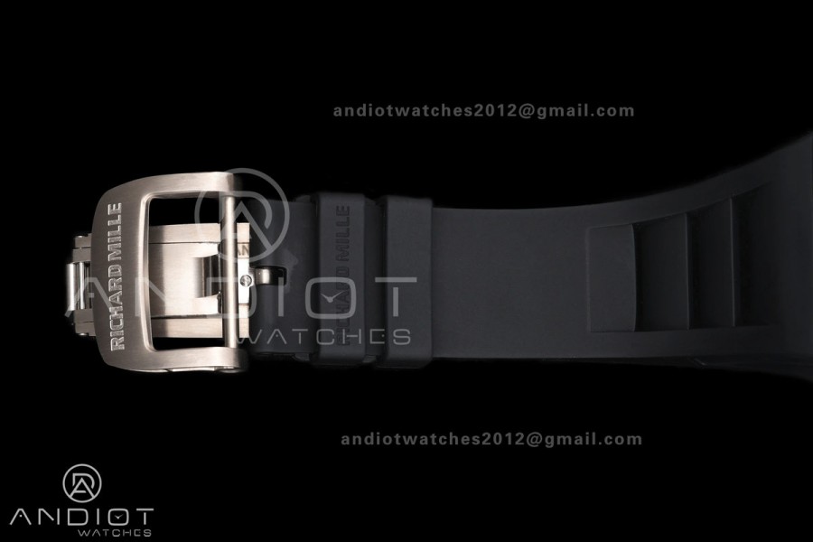 RM055 Black NTPT A9F 1:1 Best Edition RG Inner Bezel on Black Rubber Strap RMUL2 Free Sprung