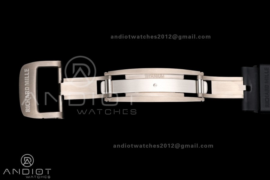 RM055 Black Ceramic A9F 1:1 Best Edition Black Inner Bezel on Black Rubber Strap RMUL2 Free Sprung