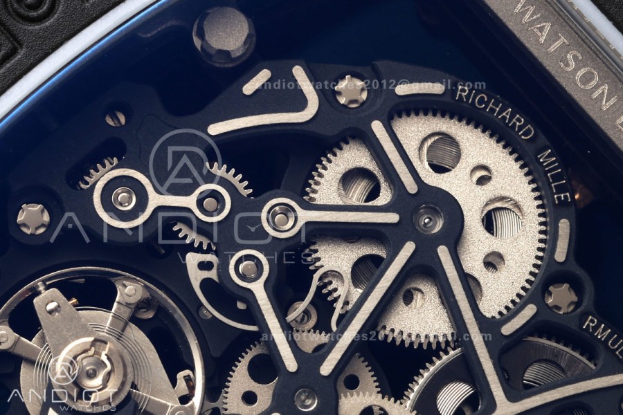RM055 Black Ceramic A9F 1:1 Best Edition RG Inner Bezel on Black Rubber Strap RMUL2 Free Sprung