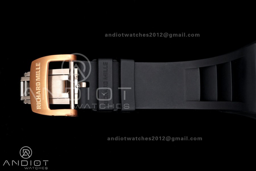 RM055 Black Ceramic A9F 1:1 Best Edition RG Inner Bezel on Black Rubber Strap RMUL2 Free Sprung