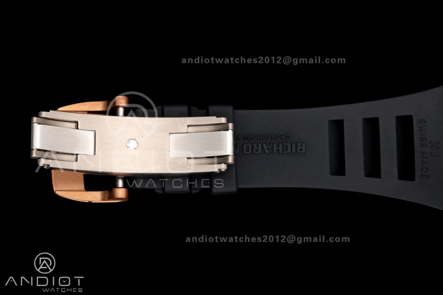 RM055 Black Ceramic A9F 1:1 Best Edition RG Inner Bezel on Black Rubber Strap RMUL2 Free Sprung