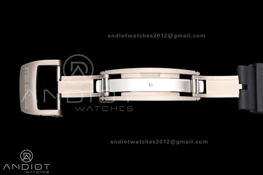 RM061 White NTPT A9F 1:1 Best Edition on Black Rubber Strap RMUL2 Free Sprung